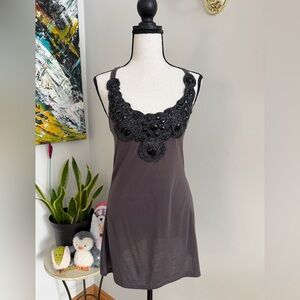 Elegant Black Beaded Top/Dress